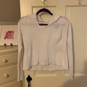 brandy melville thermal cropped hoodie
